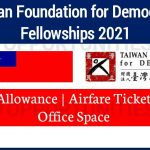 Taiwan Foundation for Democracy Fellowship Award 2021 For Scholars and Practictioners