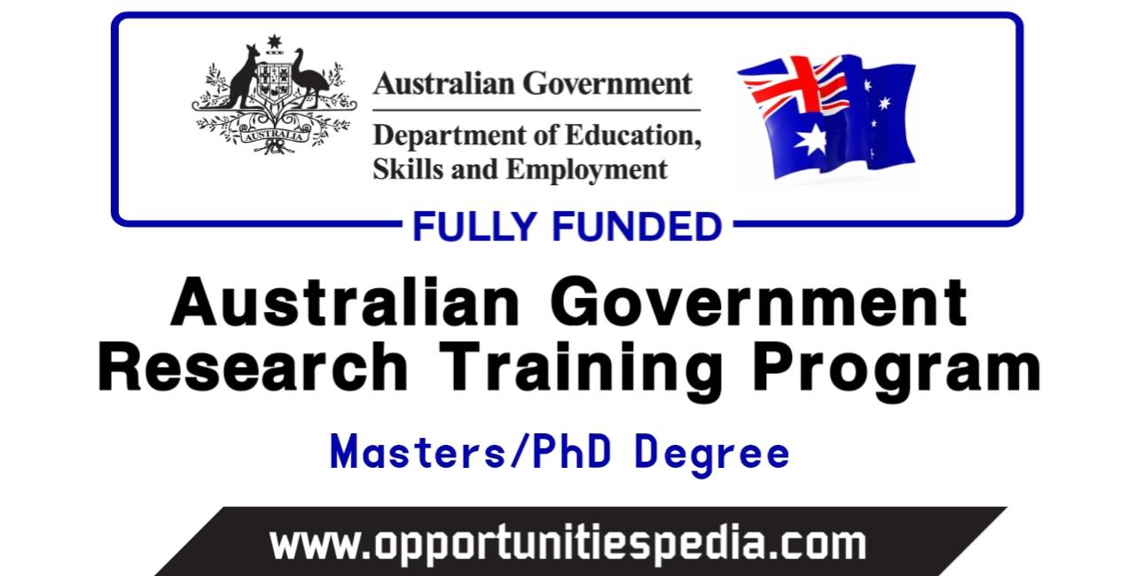 Australian Government Research Training Program 2025 (Fully Funded)