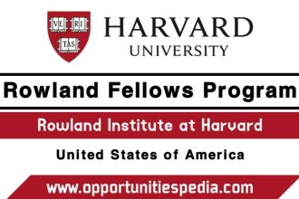 Harvard University Rowland Fellows Program 2026 in USA