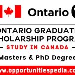Ontario Graduate Scholarship Program 2025-26 (Study in Canada)