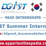 DGIST Summer Internship 2025 in South Korea