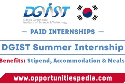 DGIST Summer Internship 2025 in South Korea