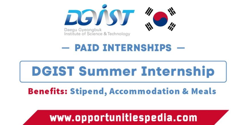 DGIST Summer Internship 2025 in South Korea