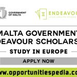 Malta Government Endeavour Scholarships Scheme 2025 (Study in Europe)
