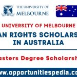 University of Melbourne Human Rights Scholarships 2025 in Australia