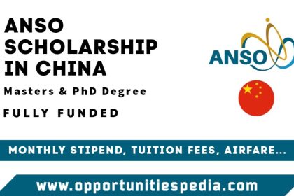 ANSO Scholarship 2026 in China (Fully Funded)