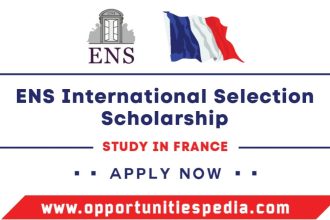 ENS International Selection Scholarship 2026 in France